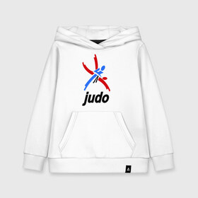 Детская толстовка хлопок с принтом Дзюдо - Judo эмблема в Екатеринбурге, 100% хлопок | Круглый горловой вырез, эластичные манжеты, пояс, капюшен | дзюдо