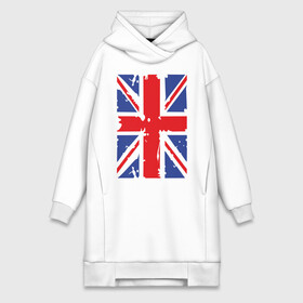 Платье-худи хлопок с принтом Британский флаг в Екатеринбурге,  |  | great britain | uk | united kingdom | английский флаг | британский флаг | флаг uk | флаг англии | флаг британии | флаг великобритании