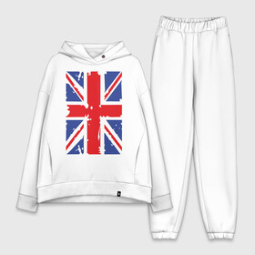 Женский костюм хлопок Oversize с принтом Британский флаг в Екатеринбурге,  |  | great britain | uk | united kingdom | английский флаг | британский флаг | флаг uk | флаг англии | флаг британии | флаг великобритании