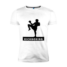 Мужская футболка премиум с принтом Kickboxing (3) в Екатеринбурге, 92% хлопок, 8% лайкра | приталенный силуэт, круглый вырез ворота, длина до линии бедра, короткий рукав | Тематика изображения на принте: кикбоксинг