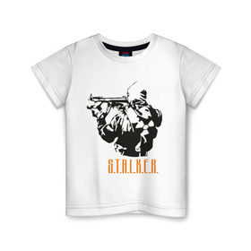 Детская футболка хлопок с принтом Stalker 2 в Екатеринбурге, 100% хлопок | круглый вырез горловины, полуприлегающий силуэт, длина до линии бедер | 