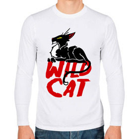 Мужской лонгслив хлопок с принтом Wild Cat (2) в Екатеринбурге, 100% хлопок |  | wild cat | дикая кошка | киса | кошечка | кошка | кошки
