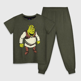 Детская пижама хлопок с принтом Shrek (3) в Екатеринбурге, 100% хлопок |  брюки и футболка прямого кроя, без карманов, на брюках мягкая резинка на поясе и по низу штанин
 | shrek | шрек