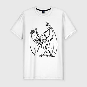 Мужская футболка премиум с принтом Летучая мышь в Екатеринбурге, 92% хлопок, 8% лайкра | приталенный силуэт, круглый вырез ворота, длина до линии бедра, короткий рукав | летучая мышь | мышь | птица | птицы | рукокрылые