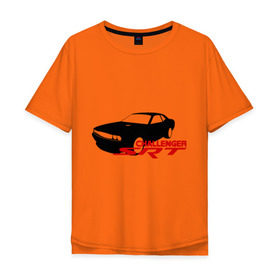 Мужская футболка хлопок Oversize с принтом Dodge challenger srt в Екатеринбурге, 100% хлопок | свободный крой, круглый ворот, “спинка” длиннее передней части | dodge challenger srt | авто | автомобиль | машины | тачки | тюнинг