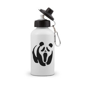 Бутылка спортивная с принтом Scream Panda в Екатеринбурге, металл | емкость — 500 мл, в комплекте две пластиковые крышки и карабин для крепления | панда