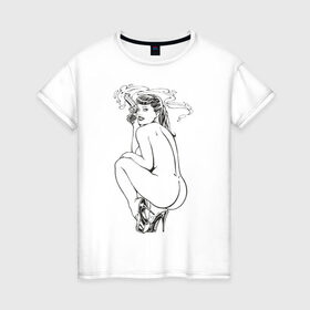 Женская футболка хлопок с принтом Секси киллер (2) в Екатеринбурге, 100% хлопок | прямой крой, круглый вырез горловины, длина до линии бедер, слегка спущенное плечо | killer | девушка