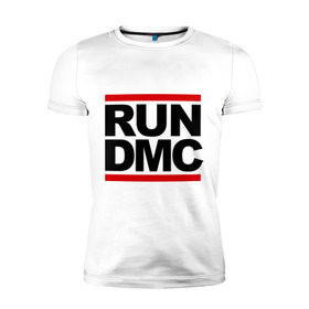 Мужская футболка премиум с принтом Run DMC в Екатеринбурге, 92% хлопок, 8% лайкра | приталенный силуэт, круглый вырез ворота, длина до линии бедра, короткий рукав | dmc | gangsta | gansta | hip hop | hop | rap | run | рэп | рэпчина | хип | хип хоп | хипхоп | хоп