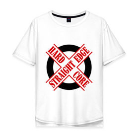Мужская футболка хлопок Oversize с принтом Straight edge (sXe) (1) в Екатеринбурге, 100% хлопок | свободный крой, круглый ворот, “спинка” длиннее передней части | Тематика изображения на принте: 