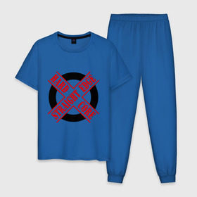 Мужская пижама хлопок с принтом Straight edge (sXe) (1) в Екатеринбурге, 100% хлопок | брюки и футболка прямого кроя, без карманов, на брюках мягкая резинка на поясе и по низу штанин
 | 
