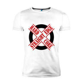 Мужская футболка премиум с принтом Straight edge (sXe) (1) в Екатеринбурге, 92% хлопок, 8% лайкра | приталенный силуэт, круглый вырез ворота, длина до линии бедра, короткий рукав | Тематика изображения на принте: 