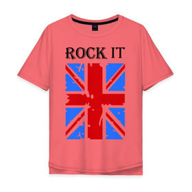 Мужская футболка хлопок Oversize с принтом Rock it в Екатеринбурге, 100% хлопок | свободный крой, круглый ворот, “спинка” длиннее передней части | asds | britain | english | heavy metal | metal | rock | trash metal | англия | британия | британский флаг | метал | металл | рок | трэш метал | хеви метал