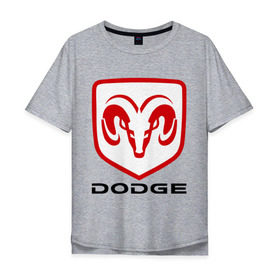Мужская футболка хлопок Oversize с принтом Dodge в Екатеринбурге, 100% хлопок | свободный крой, круглый ворот, “спинка” длиннее передней части | Тематика изображения на принте: dodge | авто2012 | додж | логотип dodge | логотип додж | символика dodge | символики додж