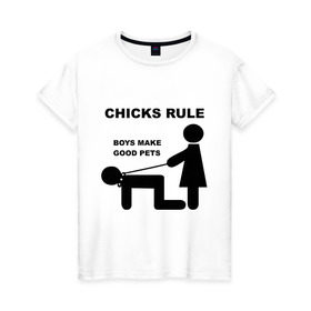 Женская футболка хлопок с принтом Boys make good pets в Екатеринбурге, 100% хлопок | прямой крой, круглый вырез горловины, длина до линии бедер, слегка спущенное плечо | бойфренд | девочки | девчонки | любовь | отношения | ошейник | парень | поводок | рулят