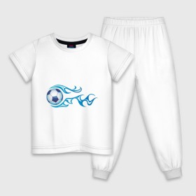 Детская пижама хлопок с принтом Football Blue в Екатеринбурге, 100% хлопок |  брюки и футболка прямого кроя, без карманов, на брюках мягкая резинка на поясе и по низу штанин
 | футбол