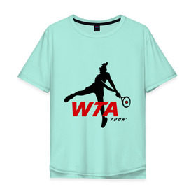 Мужская футболка хлопок Oversize с принтом Теннисистка (3) в Екатеринбурге, 100% хлопок | свободный крой, круглый ворот, “спинка” длиннее передней части | 