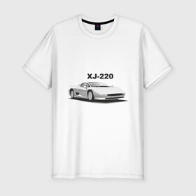 Мужская футболка премиум с принтом Jaguar XJ-220 в Екатеринбурге, 92% хлопок, 8% лайкра | приталенный силуэт, круглый вырез ворота, длина до линии бедра, короткий рукав | Тематика изображения на принте: 
