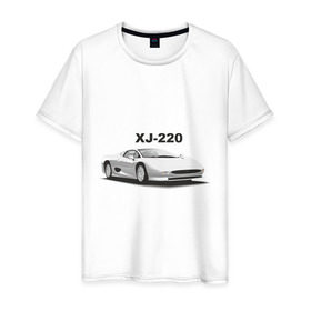 Мужская футболка хлопок с принтом Jaguar XJ-220 в Екатеринбурге, 100% хлопок | прямой крой, круглый вырез горловины, длина до линии бедер, слегка спущенное плечо. | 