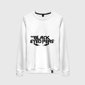 Женский свитшот хлопок с принтом Black Eyed Peas в Екатеринбурге, 100% хлопок | прямой крой, круглый вырез, на манжетах и по низу широкая трикотажная резинка  | black eyed peasпесня | music | pop | rnb | исполнитель | музыка | поп