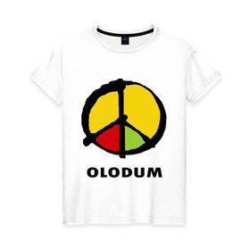 Женская футболка хлопок с принтом Olodum в Екатеринбурге, 100% хлопок | прямой крой, круглый вырез горловины, длина до линии бедер, слегка спущенное плечо | бразилия