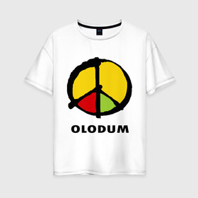 Женская футболка хлопок Oversize с принтом Olodum в Екатеринбурге, 100% хлопок | свободный крой, круглый ворот, спущенный рукав, длина до линии бедер
 | Тематика изображения на принте: бразилия