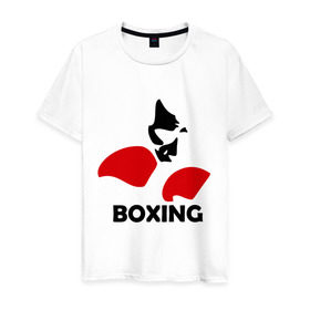 Мужская футболка хлопок с принтом Russia boxing в Екатеринбурге, 100% хлопок | прямой крой, круглый вырез горловины, длина до линии бедер, слегка спущенное плечо. | кикбоксинг