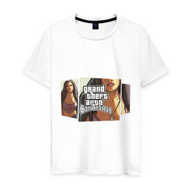 Мужская футболка хлопок с принтом Grand Theft Auto San Andreas (1) в Екатеринбурге, 100% хлопок | прямой крой, круглый вырез горловины, длина до линии бедер, слегка спущенное плечо. | grand theft auto | gta | gta sa | san andreas | гта сан андреас
