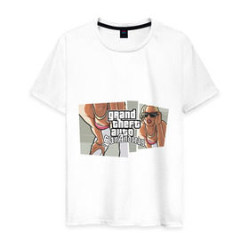 Мужская футболка хлопок с принтом Grand Theft Auto San Andreas (2) в Екатеринбурге, 100% хлопок | прямой крой, круглый вырез горловины, длина до линии бедер, слегка спущенное плечо. | grand theft auto | gta | gta sa | san andreas | гта сан андреас