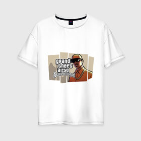 Женская футболка хлопок Oversize с принтом Grand Theft Auto San Andreas (6) в Екатеринбурге, 100% хлопок | свободный крой, круглый ворот, спущенный рукав, длина до линии бедер
 | grand theft auto | gta | san andreas | гта | сан андрес