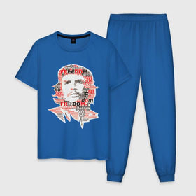 Мужская пижама хлопок с принтом Che Guevara (3) в Екатеринбурге, 100% хлопок | брюки и футболка прямого кроя, без карманов, на брюках мягкая резинка на поясе и по низу штанин
 | гевара | куба | революция | свобода | че