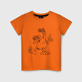 Детская футболка хлопок с принтом Инопланетянин (4) в Екатеринбурге, 100% хлопок | круглый вырез горловины, полуприлегающий силуэт, длина до линии бедер | гуманоид | инопланетянин | нло | пришелец