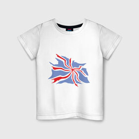 Детская футболка хлопок с принтом Флаг Англии в Екатеринбурге, 100% хлопок | круглый вырез горловины, полуприлегающий силуэт, длина до линии бедер | england | gb | uk | англия | британский флаг | великобритания | соединенное королевство | флаг