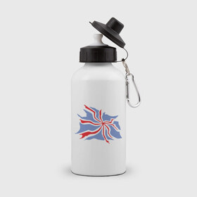 Бутылка спортивная с принтом Флаг Англии в Екатеринбурге, металл | емкость — 500 мл, в комплекте две пластиковые крышки и карабин для крепления | england | gb | uk | англия | британский флаг | великобритания | соединенное королевство | флаг