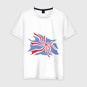 Мужская футболка хлопок с принтом Флаг Англии в Екатеринбурге, 100% хлопок | прямой крой, круглый вырез горловины, длина до линии бедер, слегка спущенное плечо. | Тематика изображения на принте: england | gb | uk | англия | британский флаг | великобритания | соединенное королевство | флаг