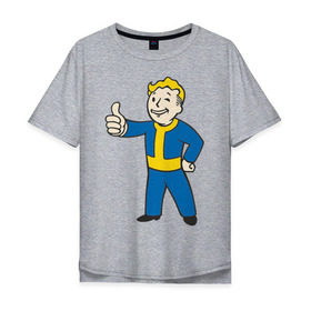 Мужская футболка хлопок Oversize с принтом Мальчик из Fallout в Екатеринбурге, 100% хлопок | свободный крой, круглый ворот, “спинка” длиннее передней части | Тематика изображения на принте: fallout | мальчик | постапокалиптические | радиация