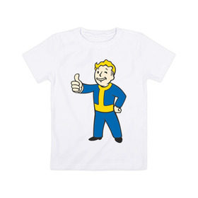 Детская футболка хлопок с принтом Мальчик из Fallout в Екатеринбурге, 100% хлопок | круглый вырез горловины, полуприлегающий силуэт, длина до линии бедер | Тематика изображения на принте: fallout | мальчик | постапокалиптические | радиация