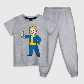 Детская пижама хлопок с принтом Мальчик из Fallout в Екатеринбурге, 100% хлопок |  брюки и футболка прямого кроя, без карманов, на брюках мягкая резинка на поясе и по низу штанин
 | Тематика изображения на принте: fallout | мальчик | постапокалиптические | радиация