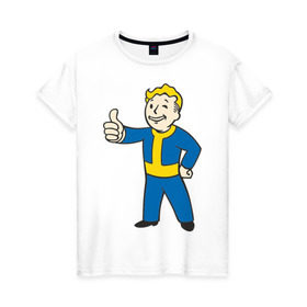 Женская футболка хлопок с принтом Мальчик из Fallout в Екатеринбурге, 100% хлопок | прямой крой, круглый вырез горловины, длина до линии бедер, слегка спущенное плечо | Тематика изображения на принте: fallout | мальчик | постапокалиптические | радиация