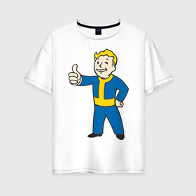 Женская футболка хлопок Oversize с принтом Мальчик из Fallout в Екатеринбурге, 100% хлопок | свободный крой, круглый ворот, спущенный рукав, длина до линии бедер
 | fallout | мальчик | постапокалиптические | радиация