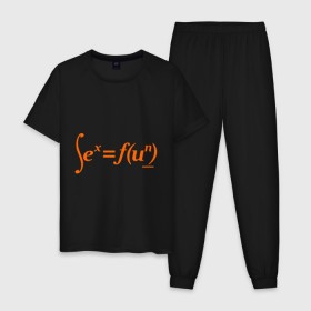 Мужская пижама хлопок с принтом Sex = Fun в Екатеринбурге, 100% хлопок | брюки и футболка прямого кроя, без карманов, на брюках мягкая резинка на поясе и по низу штанин
 | fun | веселье | икс | интеграл | математика | математический | развлечение | формула | функция