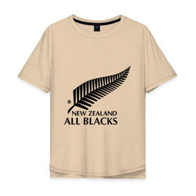 Мужская футболка хлопок Oversize с принтом All blacks в Екатеринбурге, 100% хлопок | свободный крой, круглый ворот, “спинка” длиннее передней части | Тематика изображения на принте: американский футбол | регби