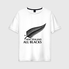 Женская футболка хлопок Oversize с принтом All blacks в Екатеринбурге, 100% хлопок | свободный крой, круглый ворот, спущенный рукав, длина до линии бедер
 | американский футбол | регби
