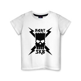 Детская футболка хлопок с принтом Bart SK8 (Барт Симпсон) в Екатеринбурге, 100% хлопок | круглый вырез горловины, полуприлегающий силуэт, длина до линии бедер | simpsons | барт | симпсон | симпсоны | симсоны