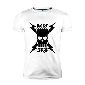 Мужская футболка премиум с принтом Bart SK8 (Барт Симпсон) в Екатеринбурге, 92% хлопок, 8% лайкра | приталенный силуэт, круглый вырез ворота, длина до линии бедра, короткий рукав | simpsons | барт | симпсон | симпсоны | симсоны