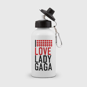 Бутылка спортивная с принтом I love Lady Gaga в Екатеринбурге, металл | емкость — 500 мл, в комплекте две пластиковые крышки и карабин для крепления | i love | lady gaga | pop | леди гага | поп | я люблю
