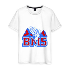 Мужская футболка хлопок с принтом Blue Mountain State в Екатеринбурге, 100% хлопок | прямой крой, круглый вырез горловины, длина до линии бедер, слегка спущенное плечо. | Тематика изображения на принте: blue mountain state | bms