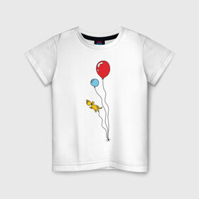 Детская футболка хлопок с принтом Воздушные шарики в Екатеринбурге, 100% хлопок | круглый вырез горловины, полуприлегающий силуэт, длина до линии бедер | воздушное настроениевоздушные шарики | праздник