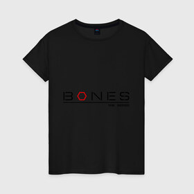Женская футболка хлопок с принтом Bones the Series в Екатеринбурге, 100% хлопок | прямой крой, круглый вырез горловины, длина до линии бедер, слегка спущенное плечо | 