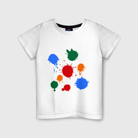 Детская футболка хлопок с принтом Краски в Екатеринбурге, 100% хлопок | круглый вырез горловины, полуприлегающий силуэт, длина до линии бедер | colors | клякса | кляксы | краски | цвета