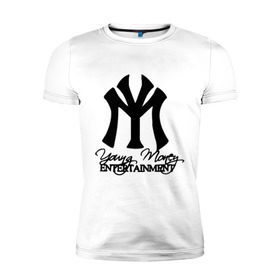 Мужская футболка премиум с принтом Young Money в Екатеринбурге, 92% хлопок, 8% лайкра | приталенный силуэт, круглый вырез ворота, длина до линии бедра, короткий рукав | entertainment | gangsta | gansta | hip | hip hop | hop | rap | реп | рэп | рэпчина | хип | хип хоп | хоп